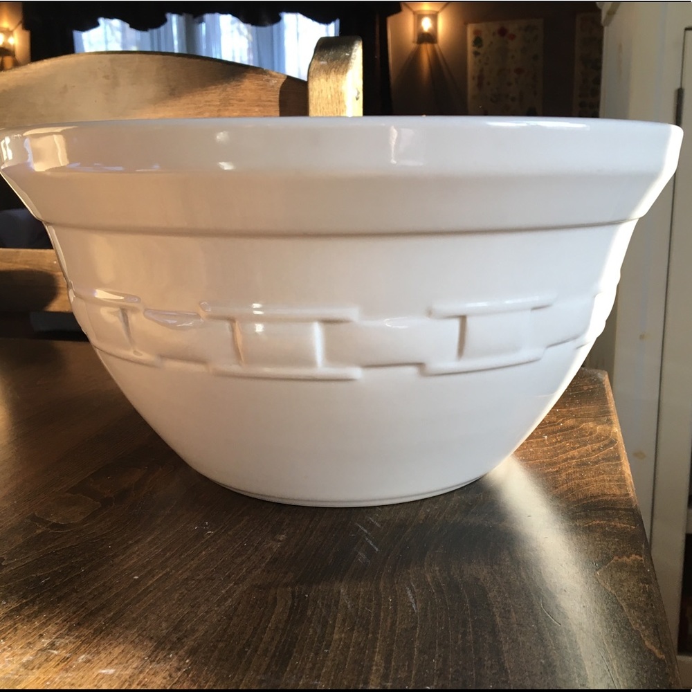 Longaberger pottery natural white lg mixing bowl